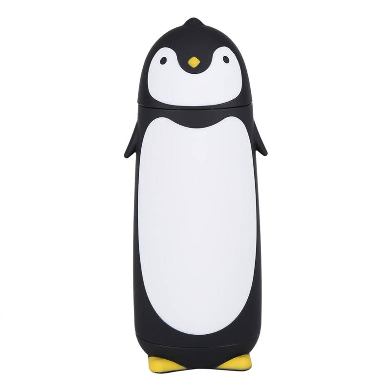 300ML Tragbare Niedliche Pinguin Glas Wasserflasche Doppelschichtiger Becher Reisebecher Schwarz Black von Joom DACH