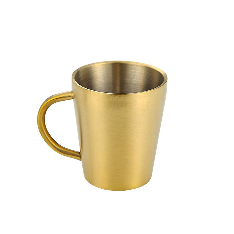 300Ml Doppel-Schicht Wasser Tasse Hause Esszimmer Drinkware Becher Edelstahl Bier Tasse gold von Joom DACH