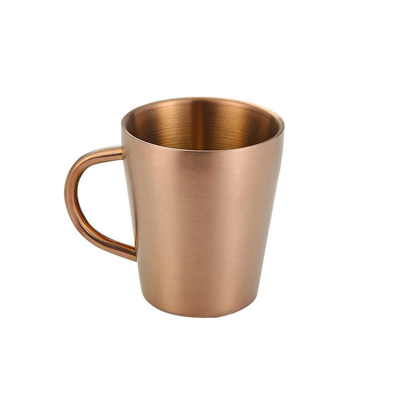 300Ml Doppel-Schicht Wasser Tasse Hause Esszimmer Drinkware Becher Edelstahl Bier Tasse rose gold von Joom DACH