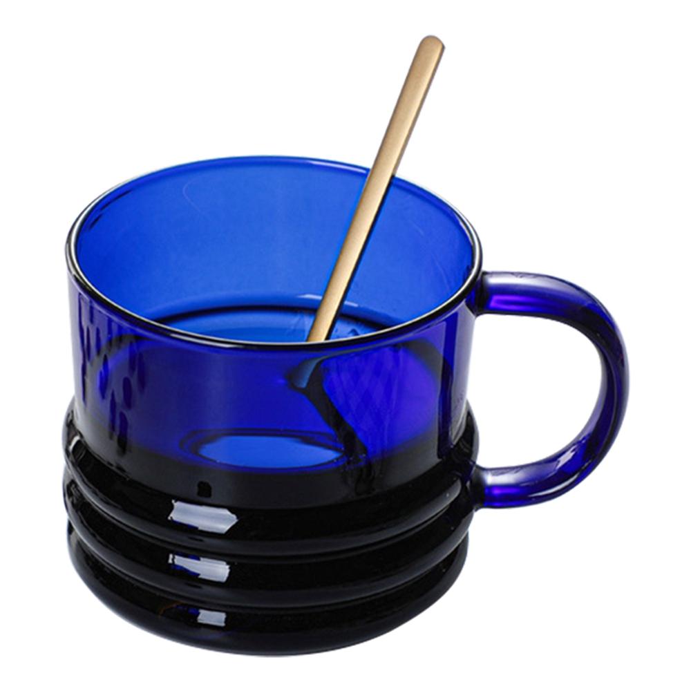 300ml Glas Hitzebeständig Farbige Glastasse Milchtee Kaffeetasse Becher Zuhause Bar Trinkgeschirr Paargeschenke 300ml No straw blau von Joom DACH