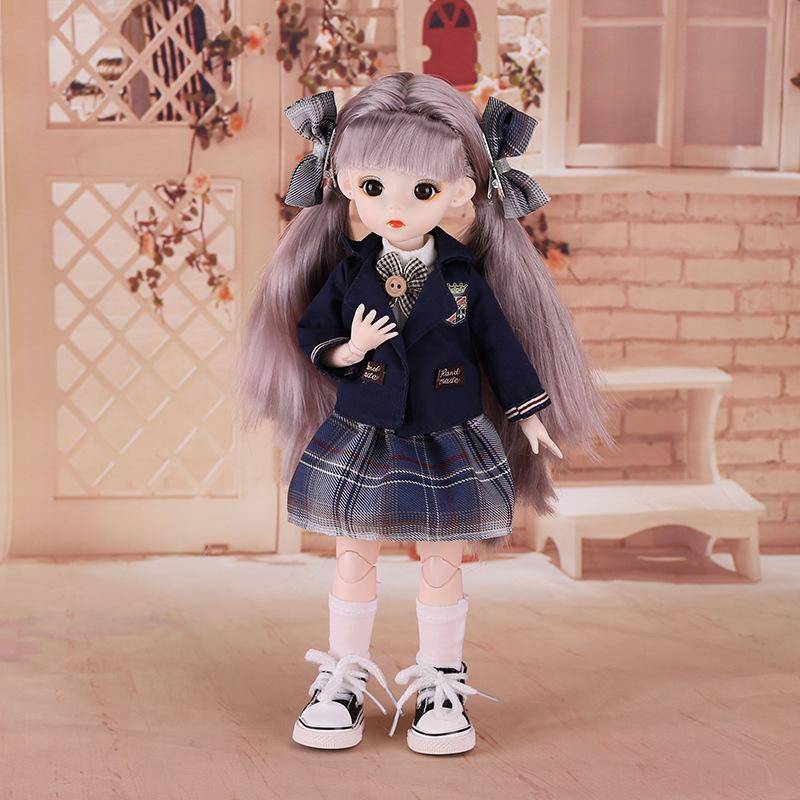 30CM Mini Bewegliche 21 Gelenk Puppe Mädchen Spielzeug 3D Große Augen BJD Prinzessin Volle Outfits Kleider Sammlung Kinder puppe Geschenk clothes and doll von Joom DACH