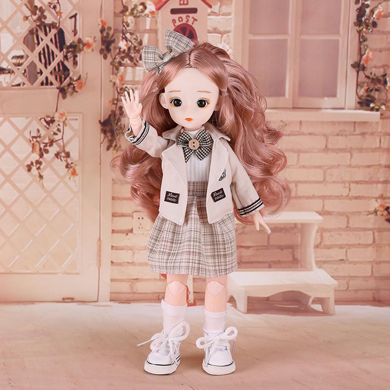 30CM Mini Bewegliche 21 Gelenk Puppe Mädchen Spielzeug 3D Große Augen BJD Prinzessin Volle Outfits Kleider Sammlung Kinder puppe Geschenk clothes and doll von Joom DACH
