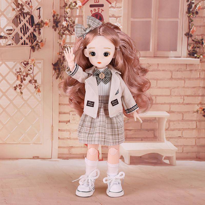 30CM Mini Bewegliche 21 Gelenk Puppe Mädchen Spielzeug 3D Große Augen BJD Prinzessin Volle Outfits Kleider Sammlung Kinder puppe Geschenk clothes and doll von Joom DACH