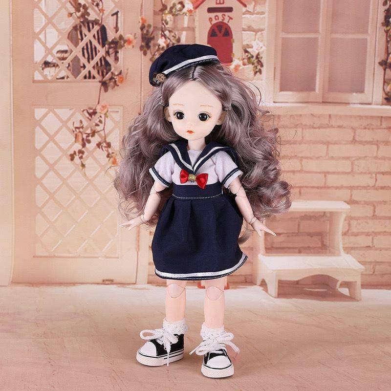30CM Mini Bewegliche 21 Gelenk Puppe Mädchen Spielzeug 3D Große Augen BJD Prinzessin Volle Outfits Kleider Sammlung Kinder puppe Geschenk clothes and doll von Joom DACH
