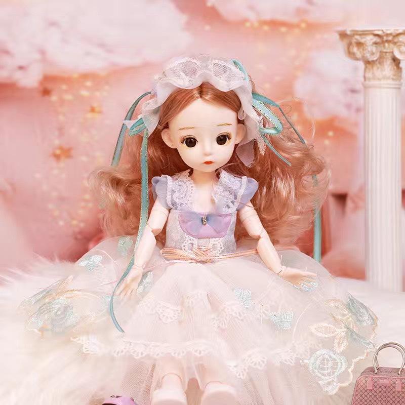 30CM Mini Bewegliche 21 Gelenk Puppe Mädchen Spielzeug 3D Große Augen BJD Prinzessin Volle Outfits Kleider Sammlung Kinder puppe Geschenk clothes and doll von Joom DACH