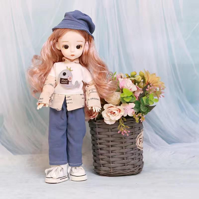30CM Mini Bewegliche 21 Gelenk Puppe Mädchen Spielzeug 3D Große Augen BJD Prinzessin Volle Outfits Kleider Sammlung Kinder puppe Geschenk clothes and doll von Joom DACH