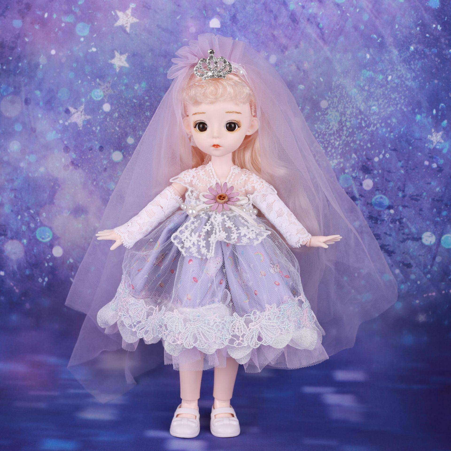 30CM Mini Bewegliche 21 Gelenk Puppe Mädchen Spielzeug 3D Große Augen BJD Prinzessin Volle Outfits Kleider Sammlung Kinder puppe Geschenk clothes and doll von Joom DACH