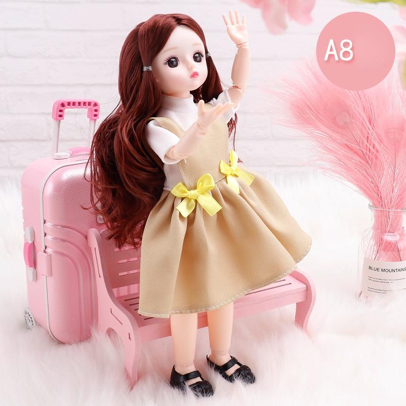 30CM Mini Bewegliche 23 Gelenk Puppe Mädchen Spielzeug 3D Großen Augen BJD Prinzessin Volle Outfits Kleider Sammlung Kinder puppe Geschenk B von Joom DACH
