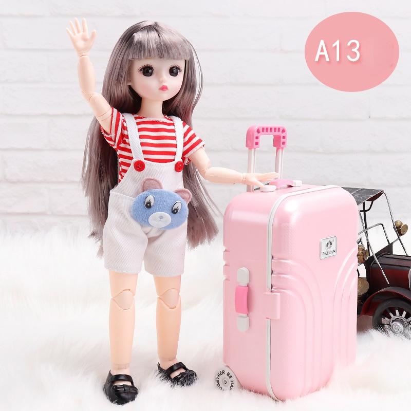 30CM Mini Bewegliche 23 Gelenk Puppe Mädchen Spielzeug 3D Großen Augen BJD Prinzessin Volle Outfits Kleider Sammlung Kinder puppe Geschenk B von Joom DACH