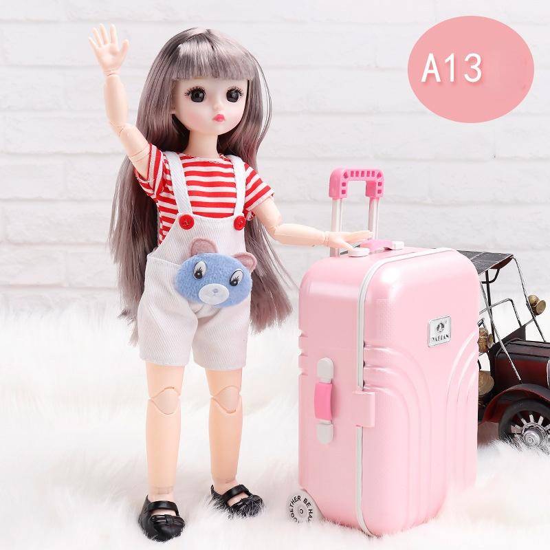 30CM Mini Bewegliche 23 Gelenk Puppe Mädchen Spielzeug 3D Großen Augen BJD Prinzessin Volle Outfits Kleider Sammlung Kinder puppe Geschenk B von Joom DACH