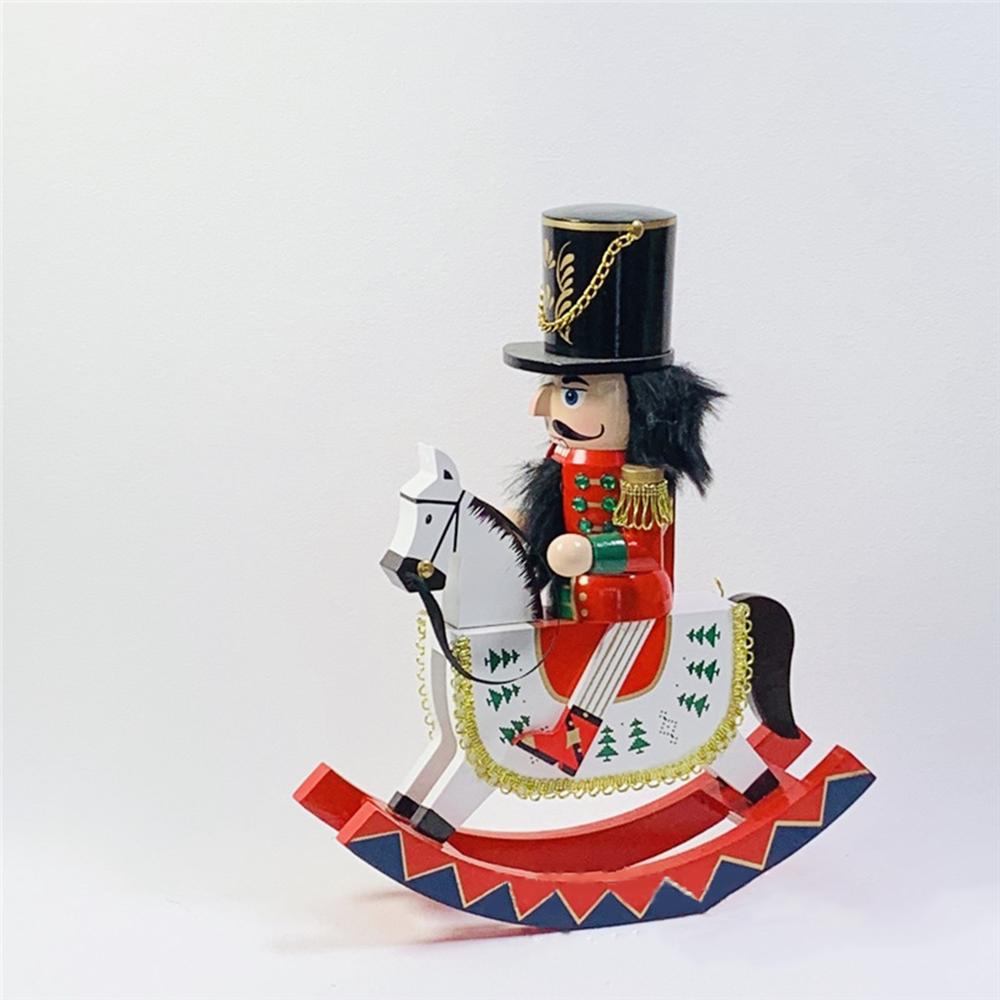 30CM Schaukelpferd Nussknacker Soldat Puppet Holz Handwerk Nussknacker Reiten Pferd Spielzeug Ornament Weihnachten Geschenk Dekoration von Joom DACH