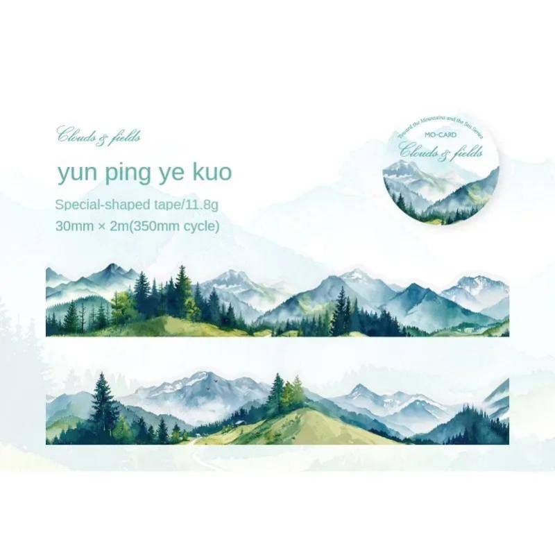 30mm*200cm Zur Berge und Meer Serie Vintage Landschaftsgestaltung Collage Material PET Tape Kreatives DIY Journal Schreibwaren von Joom DACH