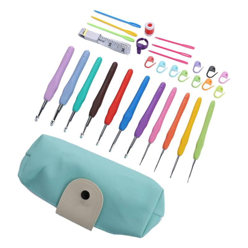 31-teiliges Häkelnadel-Set Professionelle ergonomische Häkelnadeln mit Aufbewahrungstasche für Decken Hüte von Joom DACH