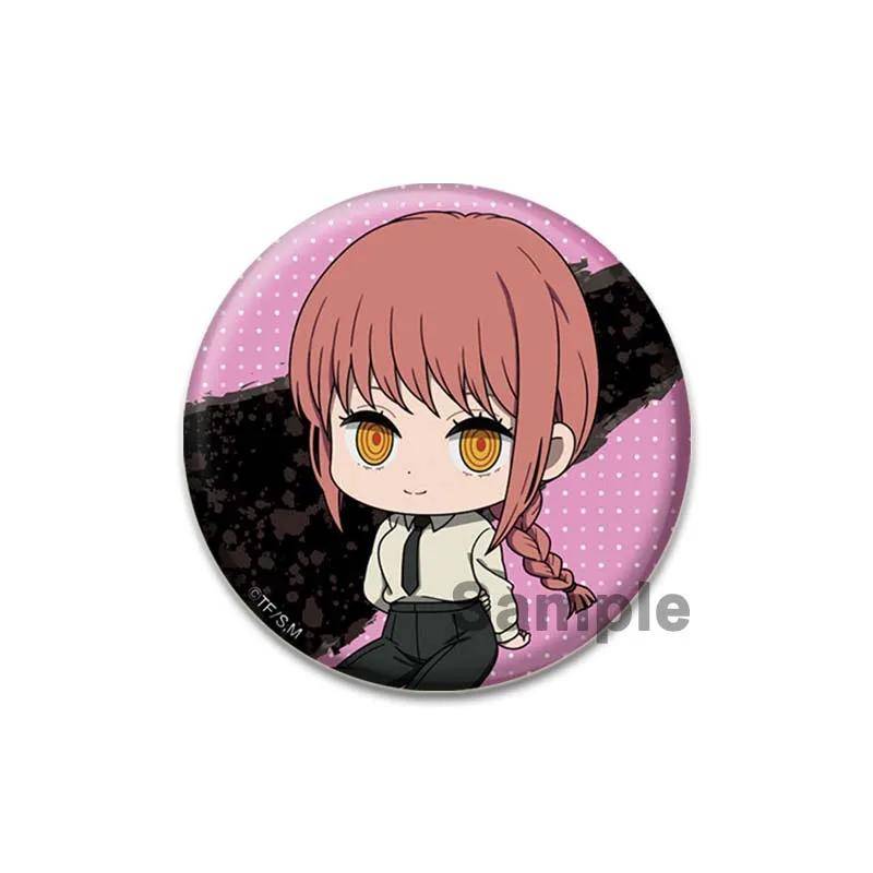 32/44/58 mm Chainsaw Man Cartoon Snap-in-Broschen für Rucksack, Kleidung, Zubehör, Anime-Kollektion, Abzeichen, Hutdekoration, Denji Pochita Makima 44mm von Joom DACH