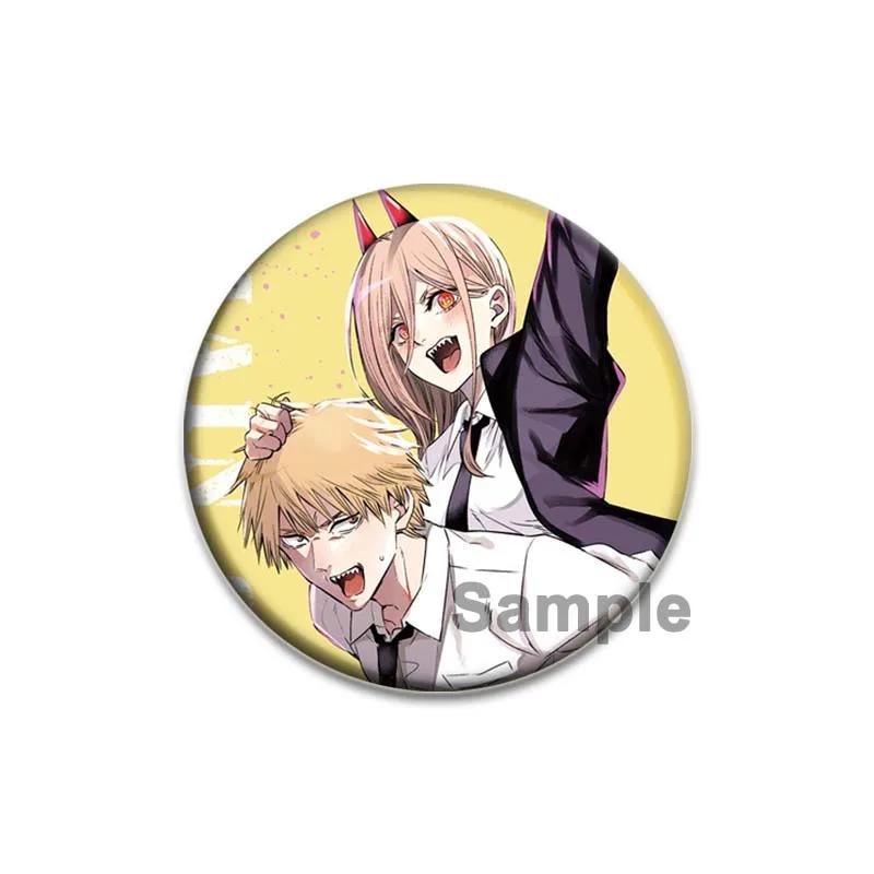 32/44/58 mm Chainsaw Man Cartoon Snap-in-Broschen für Rucksack, Kleidung, Zubehör, Anime-Kollektion, Abzeichen, Hutdekoration, Denji Pochita Makima 44mm von Joom DACH