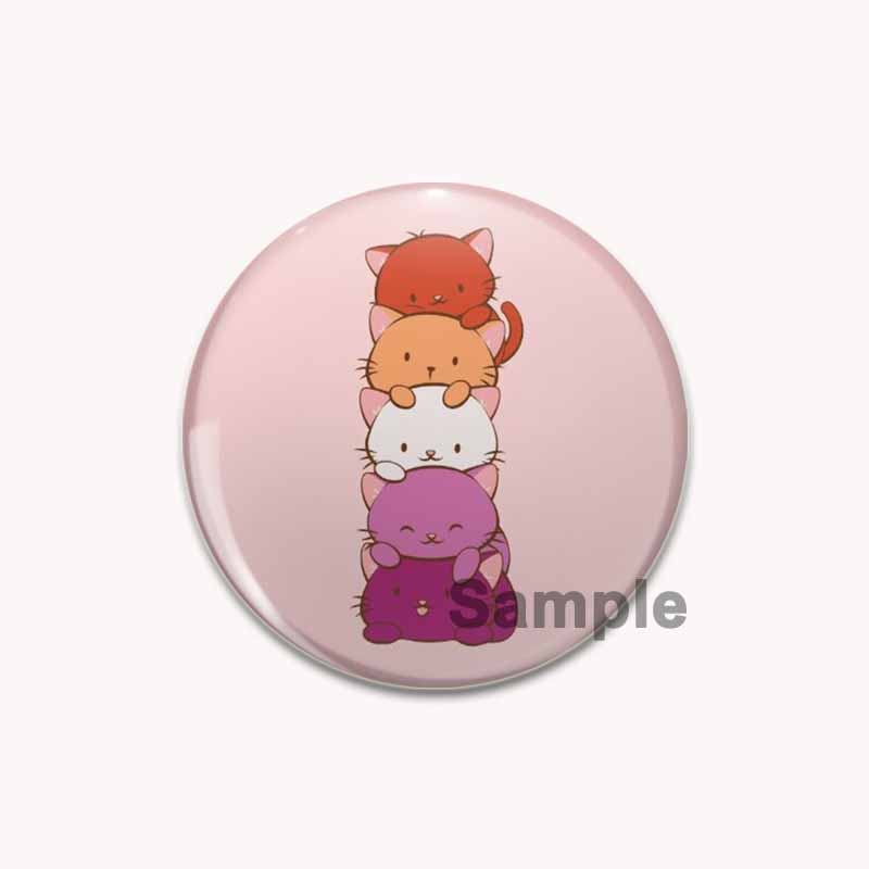 32/44/58mm Cartoon Tier Schmetterling/Krieger Gans/Gestapelte Katze Abzeichen Kunst Schreiben Being Kind Ist Punk Broschen Rucksack Zubehör Decor Pin 32mm von Joom DACH