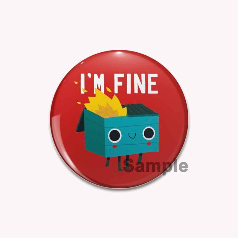 32/44/58mm Cartoon Tier Schmetterling/Krieger Gans/Gestapelte Katze Abzeichen Kunst Schreiben Being Kind Ist Punk Broschen Rucksack Zubehör Decor Pin 32mm von Joom DACH