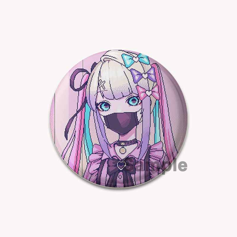 32/44/58mm Needy Girl Overdose Spiel Emaille Pin Niedliche Anime Broschen Handgefertigte Anstecknadeln Cartoon Abzeichen Rucksack Hut Schmuck Accessoires 32mm von Joom DACH