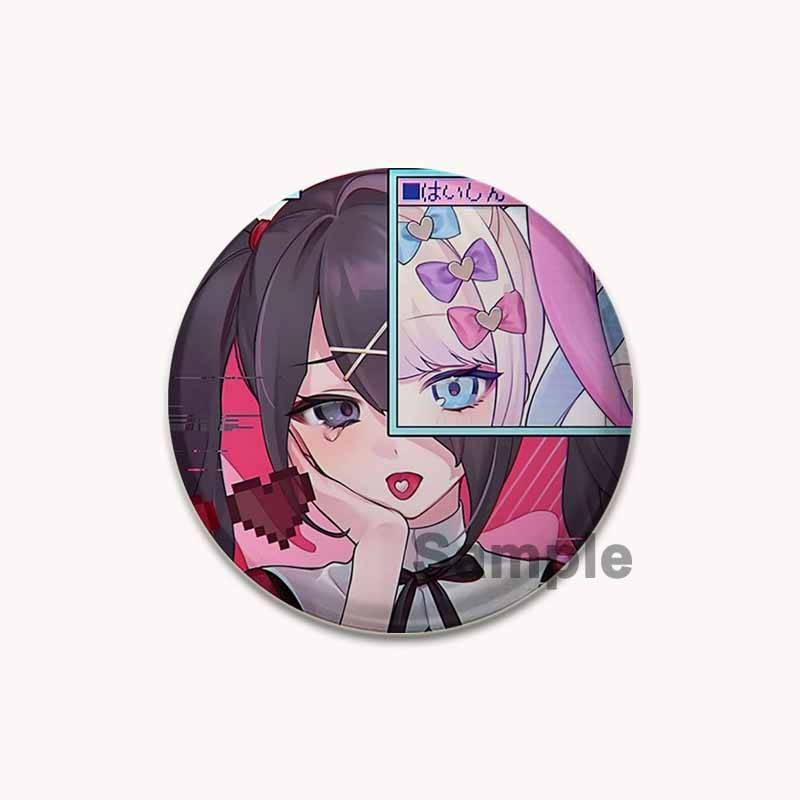 32/44/58mm Needy Girl Overdose Spiel Emaille Pin Niedliche Anime Broschen Handgefertigte Anstecknadeln Cartoon Abzeichen Rucksack Hut Schmuck Accessoires 32mm von Joom DACH