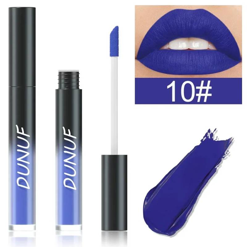 32 Farben Lippenstift Matt Dauerhafter Lipgloss Feuchtigkeitsspendender Antihaft-Becher Halloween-Party Lila Blau Schwarz Hochpigmentierte Lippenglasur 10 von Joom DACH