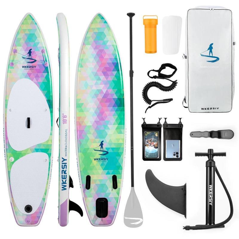 320cm Aufblasbares Stand Up Paddle Board SUP Board mit Abnehmbarer Finne für Erwachsene/Kinder bunt von Joom DACH