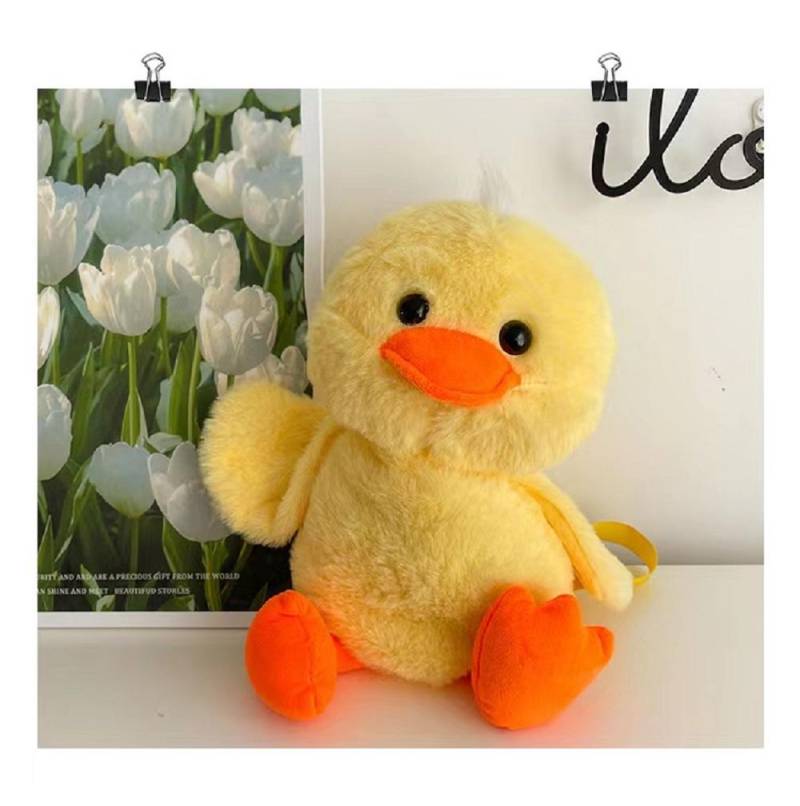 33 cm Kleine Gelbe Ente Plüsch Rucksack Kawaii Kuscheltier Ente Tasche Cartoon Niedlich Weich Schulranzen Mädchen Kindertag Geschenke von Joom DACH