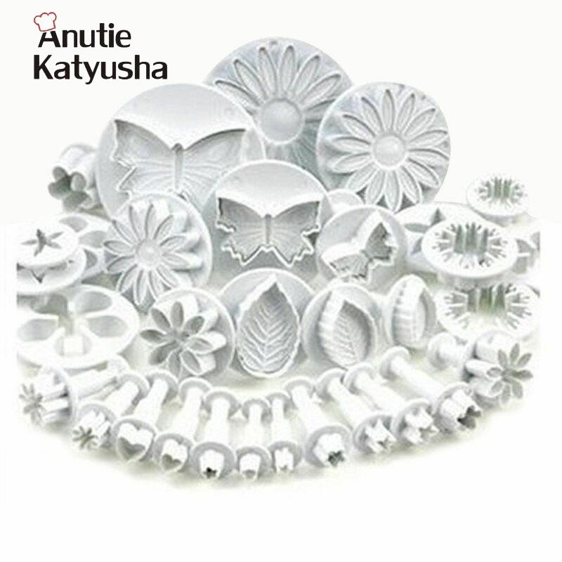 33 stücke Plunger Fondant Cutter Kuchen Werkzeuge Cookie Form Keks Form DIY Handwerk 3D Backformen Sets Backform von Joom DACH