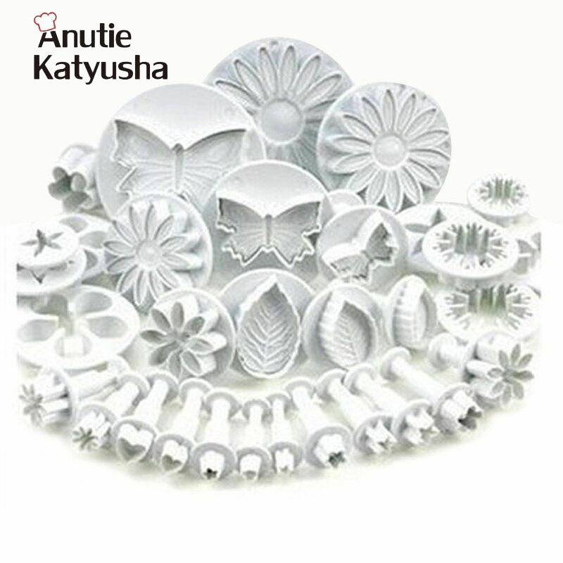 33 stücke Plunger Fondant Cutter Kuchen Werkzeuge Cookie Form Keks Form DIY Handwerk 3D Backformen Sets Backform von Joom DACH
