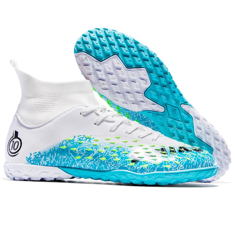 35-46 Herren High-Top-Fußballschuhe Große Größe Nägel Leder Jungen Fußballschuhe Nageln Anti-Rutsch-Fußballschuhe 36 weiß von Joom DACH