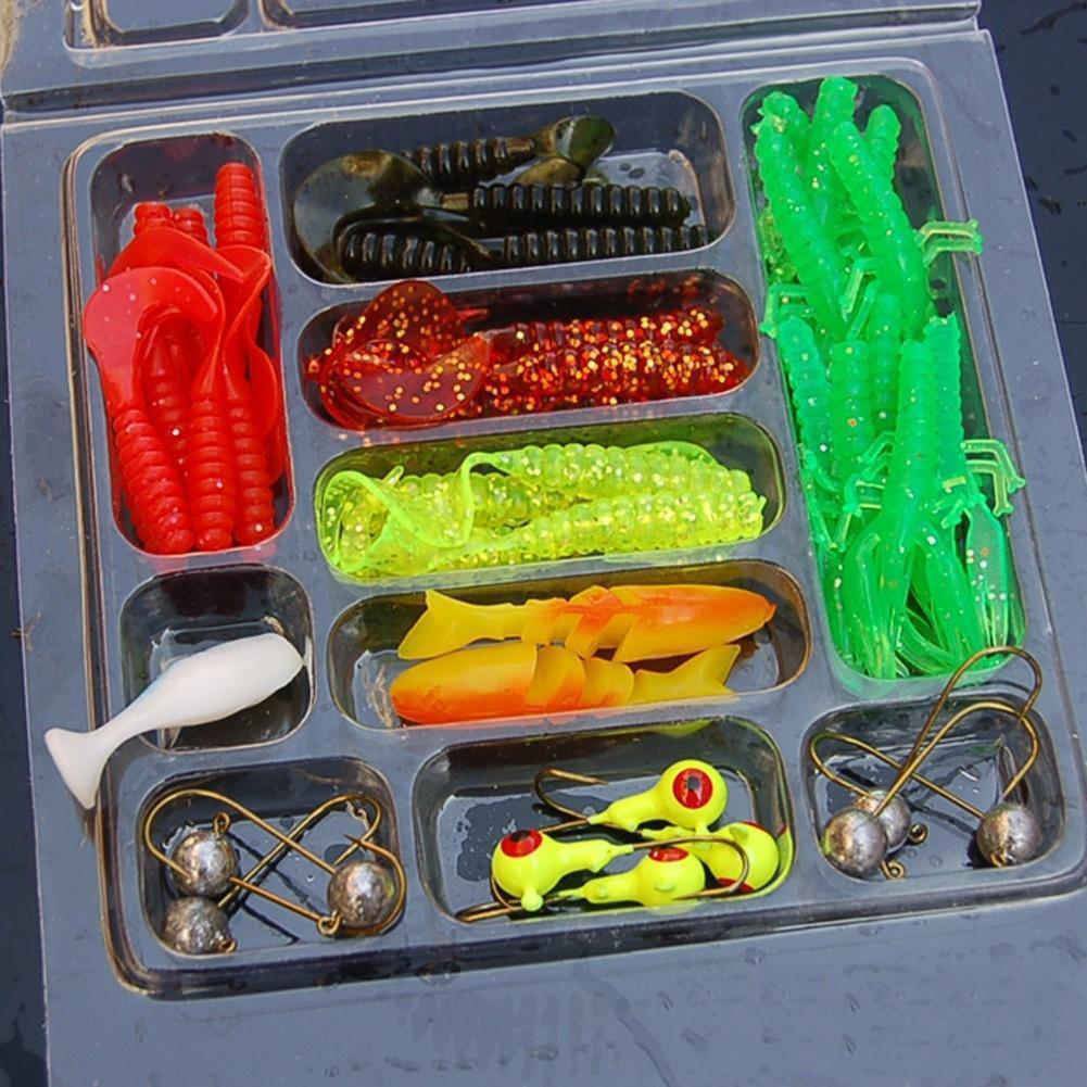 35 Teile/los Angeln Locken Kit Gemischte Weiche Wurm Köder Karpfen jig haken Spinner Löffel Köder Isca Künstliche Köder Fisch Köder set bunt von Joom DACH
