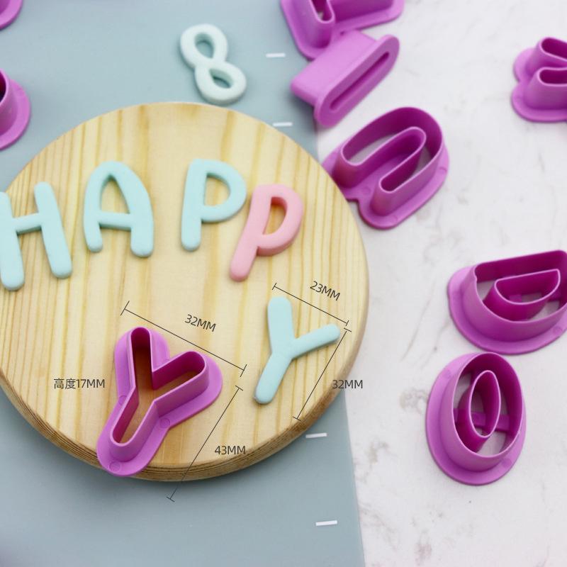 35 Teile/satz Kunststoff Anzahl Brief Schneiden Form Kuchen Form Diy Alphabet Buchstaben Beeindrucken Keks Cookie Cutter Presse Stempel Formen ONE SIZE von Joom DACH