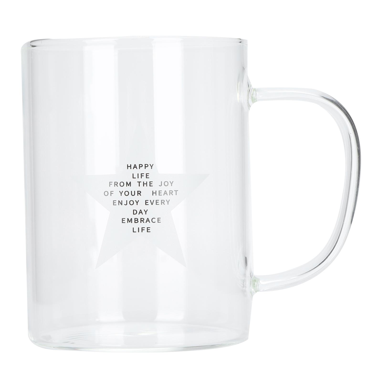 350ml Transparente Milchtasse Kaffeetasse Teeglas Trinkgeschirr mit Henkel für KüchenbedarfPine von Joom DACH