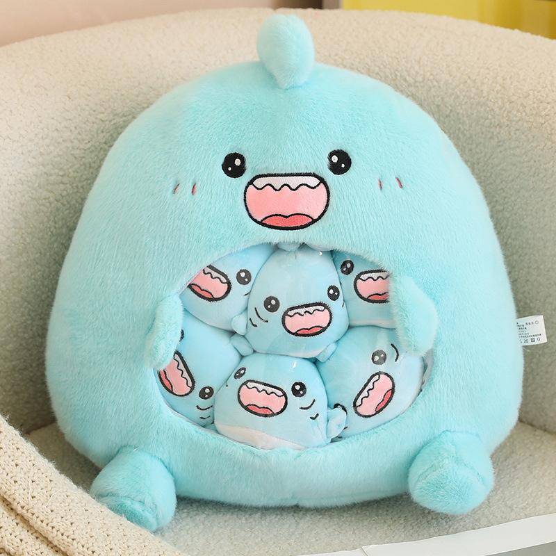 35CM Kreative Plüschtasche Pudding Spielzeug Kapibala Hai Tasche Mini Capybara Bälle Puppen Snacks Kissen Stofftier Dekor 35cm von Joom DACH
