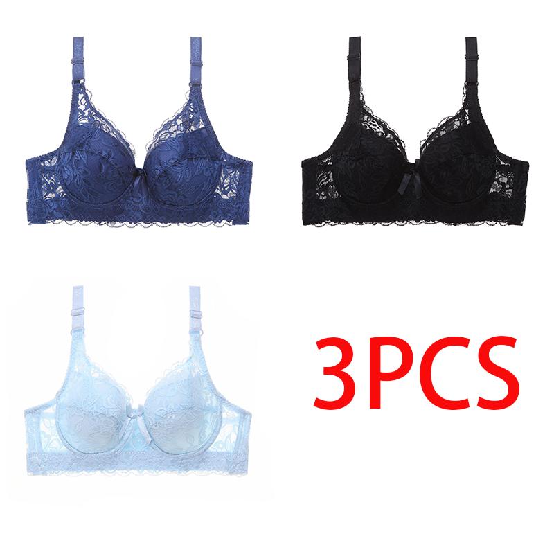 36-46 Plus Size Damen Ultradünner BH Bügel Push-Ups Spitzen-BH Büstenhalter Größere Brust Einfarbig 3/4 Big Cup 40/90 orange von Joom DACH