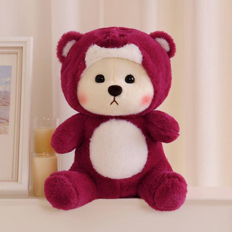 36-55cm Kuschelbär Panda Puppe Plüschtier mit Kapuze Cartoon Zoo Tier Plushie Kissen sitzen Peluche Geschenk 36cm weiß von Joom DACH