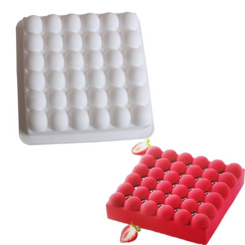 36 halbrunde kleine gedämpfte Brotblasen-Kissen-Mousse-Formen, Backformen, Silikon-Fondant-Kuchenform weiß von Joom DACH