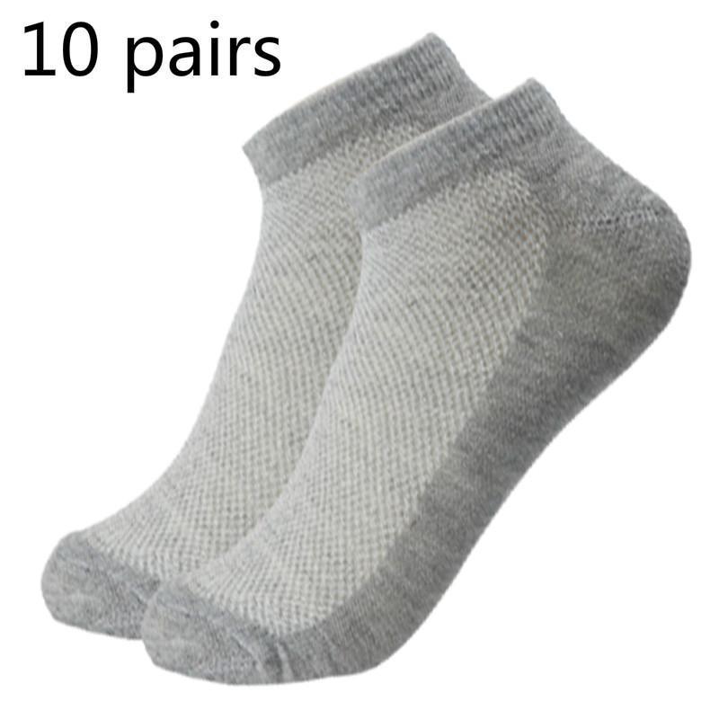 37-45 PLUS 10 Paar Herrensocken Hochwertiges Polyester Lässige atmungsaktive Mesh-Kurzbootssocken für Männer EUR 40-45 grau 37-45 PLUS 10 Paar Herrensocken Hochwertiges Polyester Lässige atmungsaktive Mesh-Kurzbootssocken für Männer EUR 40-45 grau von Joom DACH