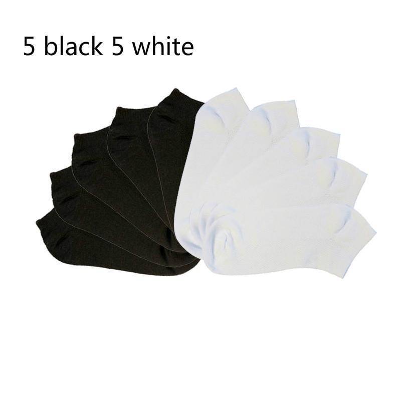 37-45 PLUS 10 Paar Herrensocken Hochwertiges Polyester Lässige atmungsaktive Mesh-Kurzbootssocken für Männer one size von Joom DACH