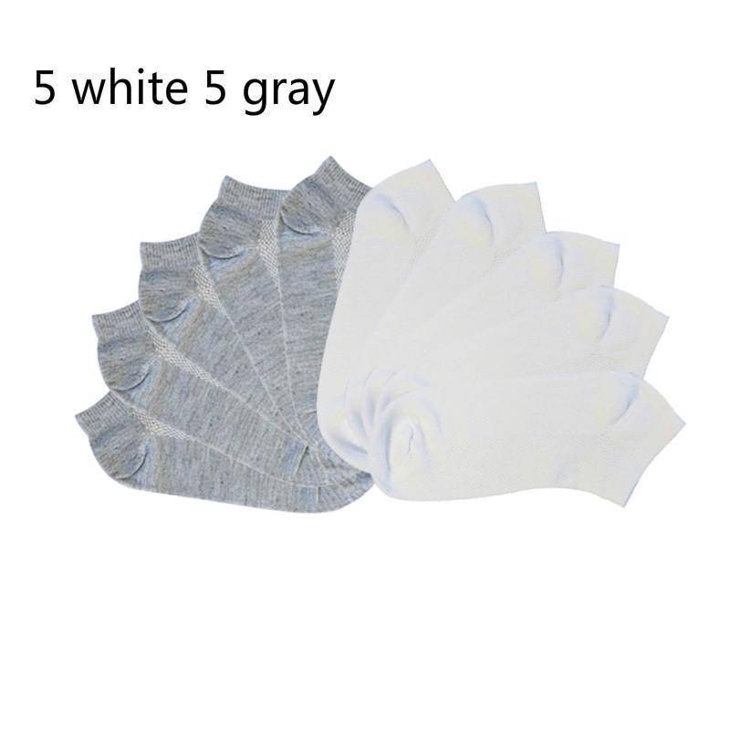 37-45 PLUS 10 Paar Herrensocken Hochwertiges Polyester Lässige atmungsaktive Mesh-Kurzbootssocken für Männer one size von Joom DACH