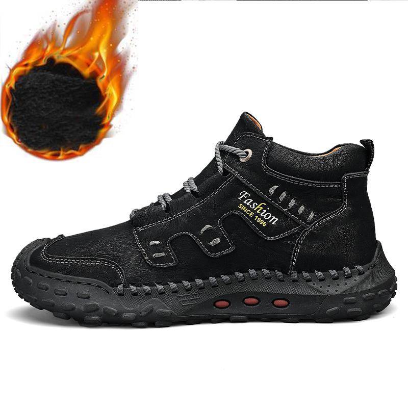 38-48 Herbst/Winter Plus samtig warme handgemachte Herrenstiefel Schuhe bequeme Stiefeletten für Männer Freizeitschuhe Mokassins Mann Werkzeugschuhe 43 coole schwarze von Joom DACH