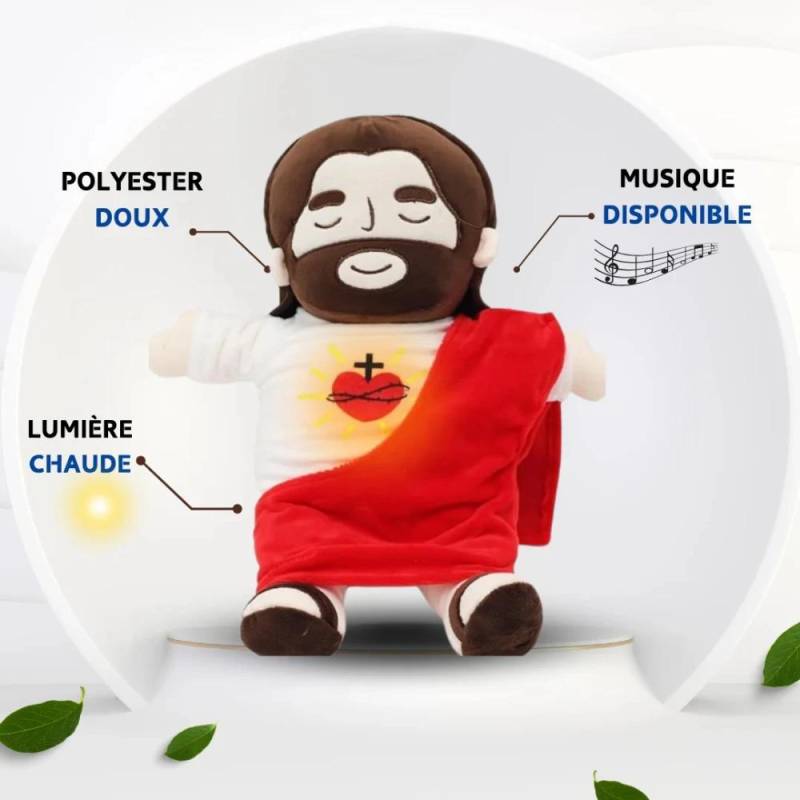 38CM Atmendes Jesus-Plüschtier Baby Beruhigende Jesus-Puppe Viergangeinstellung Kinder Musik Schlafbegleiter Weihnachtsspielzeug Geschenke rot von Joom DACH