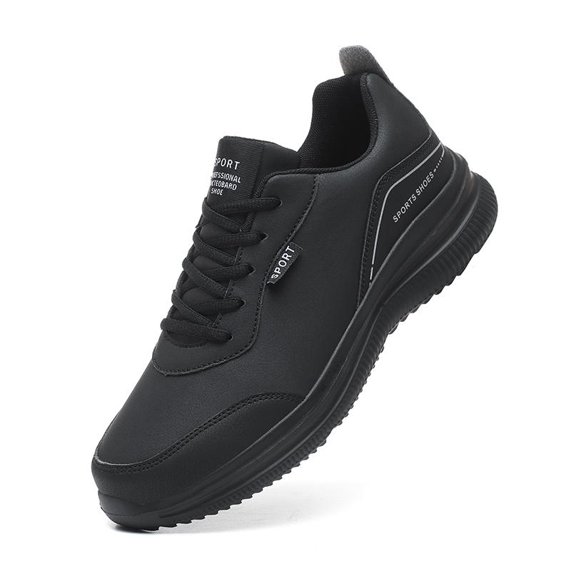 39-48 Herbst Leder Sneakers Herren Casual Größe Mode Fitness Laufschuhe 44 coole schwarze von Joom DACH