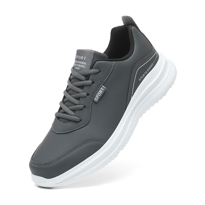 39-48 Herbst Leder Sneakers Herren Casual Größe Mode Fitness Laufschuhe 45 grau von Joom DACH