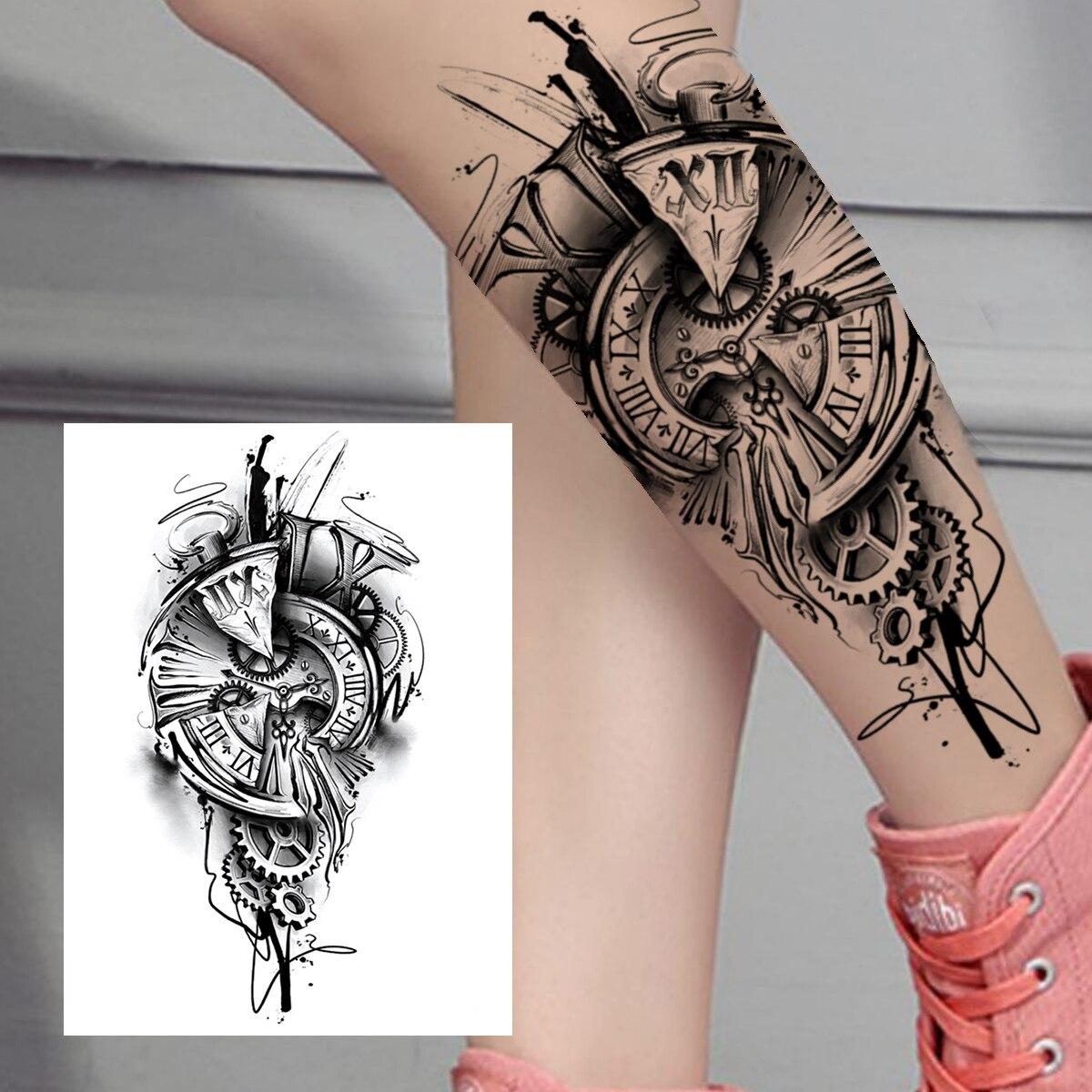 3D Aquarell Blume Temporäre Tattoo Für Frauen Mädchen Gefälschte Pfingstrose Rose Tattoo Aufkleber Schmetterling Spitze Sweatpea Flora Tatoos Bein von Joom DACH