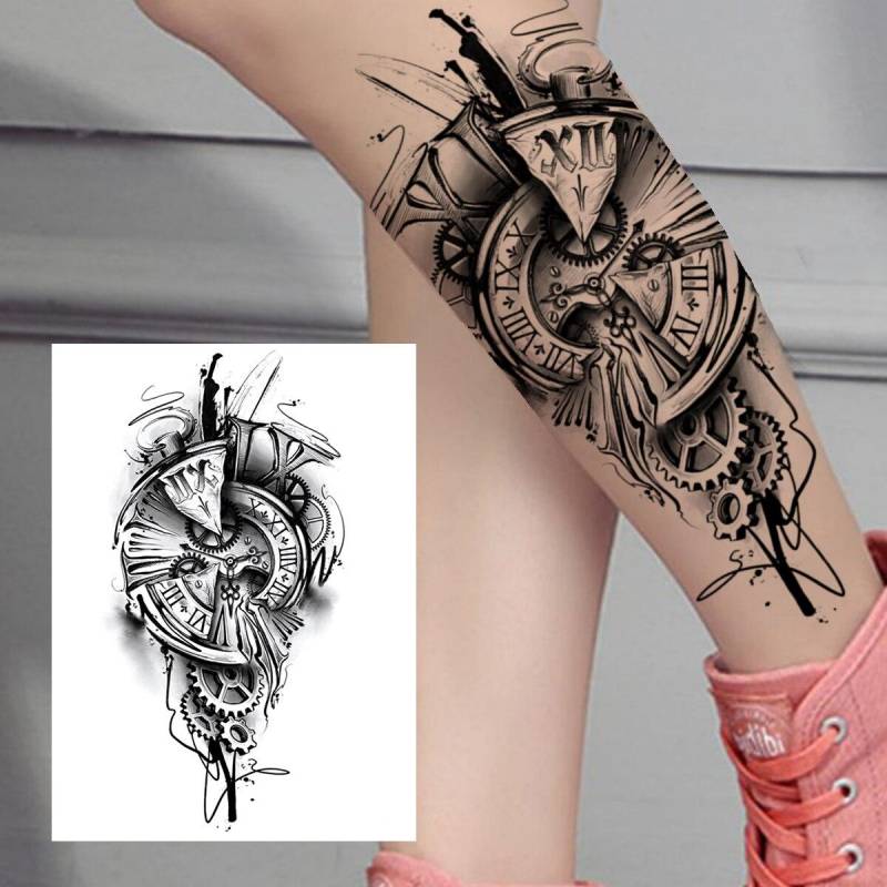 3D Aquarell Blume Temporäre Tattoo Für Frauen Mädchen Gefälschte Pfingstrose Rose Tattoo Aufkleber Schmetterling Spitze Sweatpea Flora Tatoos Bein von Joom DACH