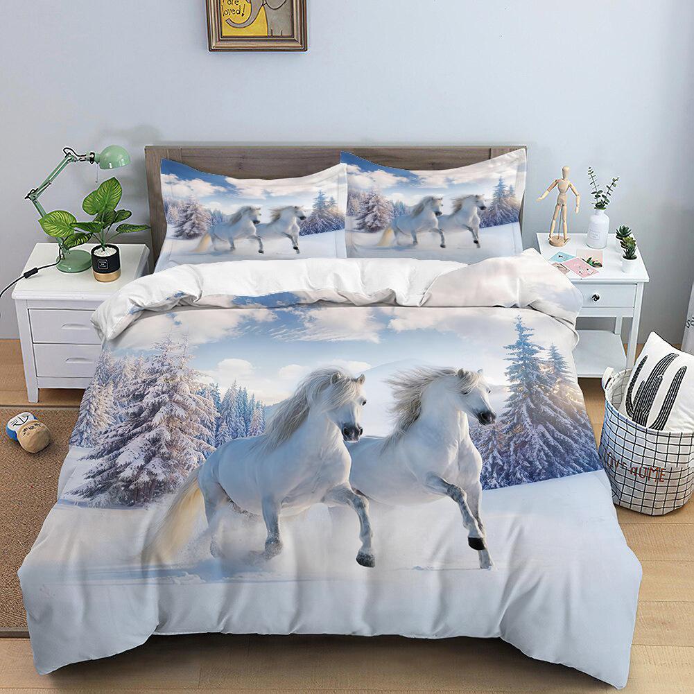 3D-Bettwäscheset mit hochauflösendem Digitaldruck, Tierbettdecke und Kissenbezug, AU/EU/US/UK/DE, Heimdekoration in voller Größe AU Super King 240x270cm von Joom DACH