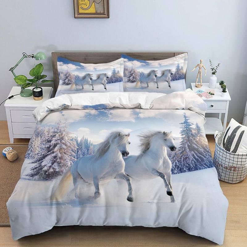 3D-Bettwäscheset mit hochauflösendem Digitaldruck, Tierbettdecke und Kissenbezug, AU/EU/US/UK/DE, Heimdekoration in voller Größe AU Super King 240x270cm von Joom DACH