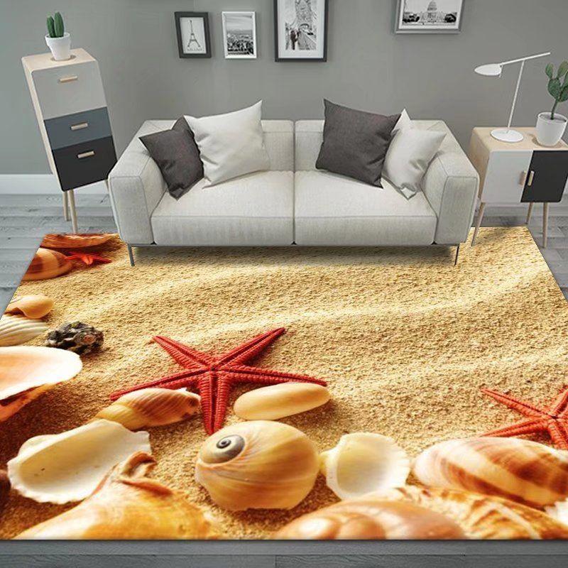 3D-Bodenmatte, Teppiche, Küche, Strandwellen, Läufer, Teppich, Küche, waschbar, rutschfest, Wohnzimmerteppich, Marine-Badematte, saugfähig 140*200cm von Joom DACH