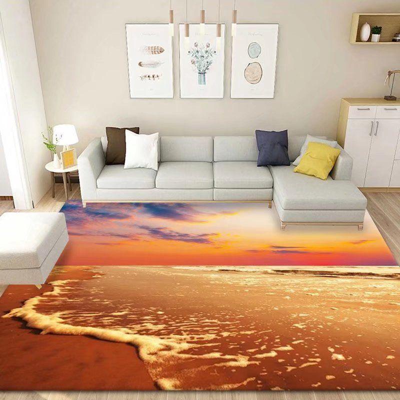 3D-Bodenmatte, Teppiche, Küche, Strandwellen, Läufer, Teppich, Küche, waschbar, rutschfest, Wohnzimmerteppich, Marine-Badematte, saugfähig 80*120cm von Joom DACH