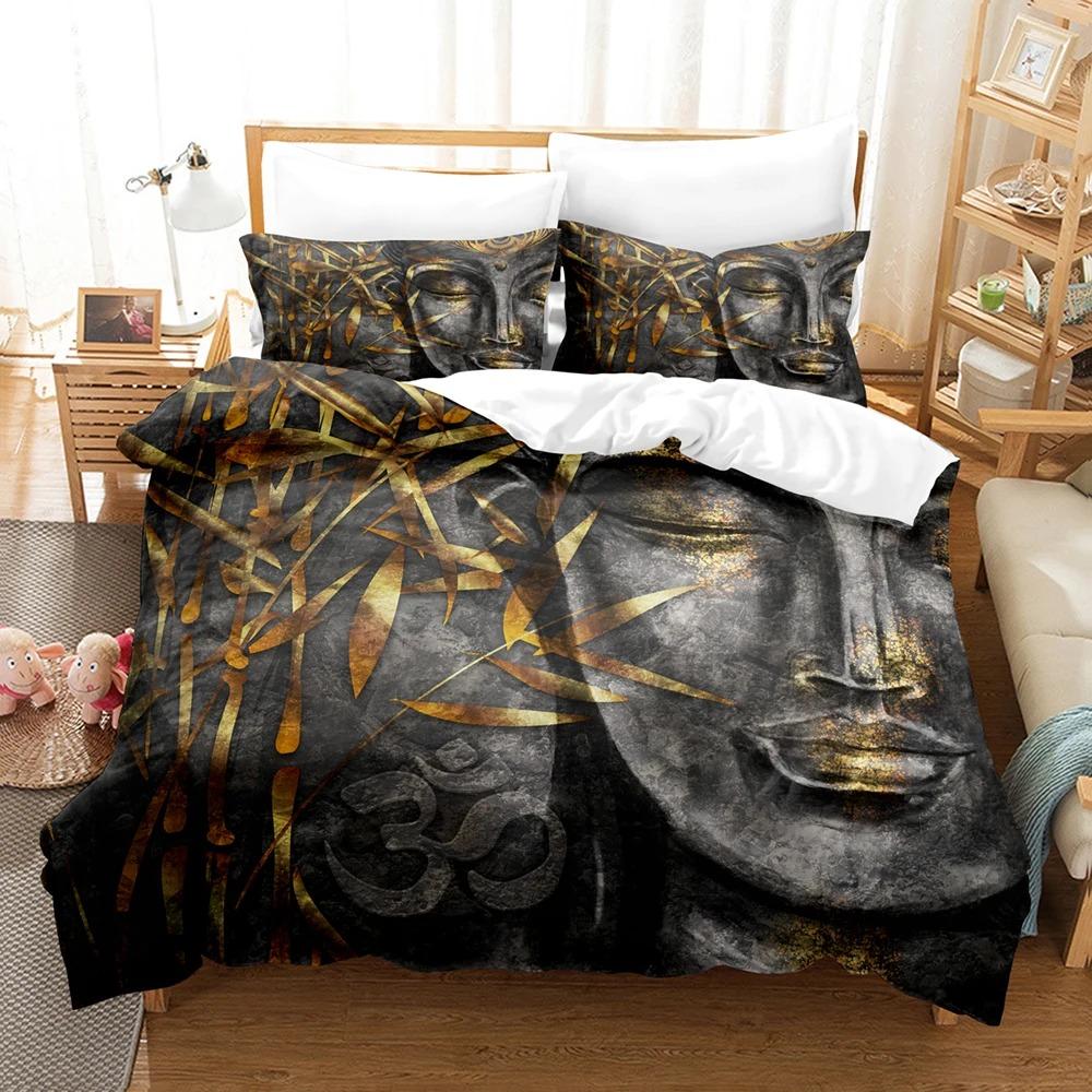 3D Buddha Bettwäschesets Bettbezugset mit Kissenbezug Twin Full Queen King Bettwäsche Bettwäsche 70x133cm 2pcs von Joom DACH